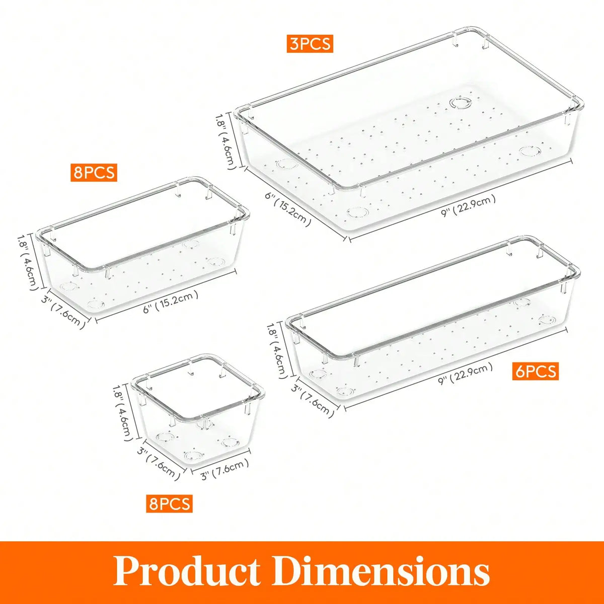25-Piece Clear Drawer Organizer Set, Plastic Dividers Storage Box for Makeup Jewelry Gadgets, Versatile Desk Dresser Bathroom Dormitory Organizer