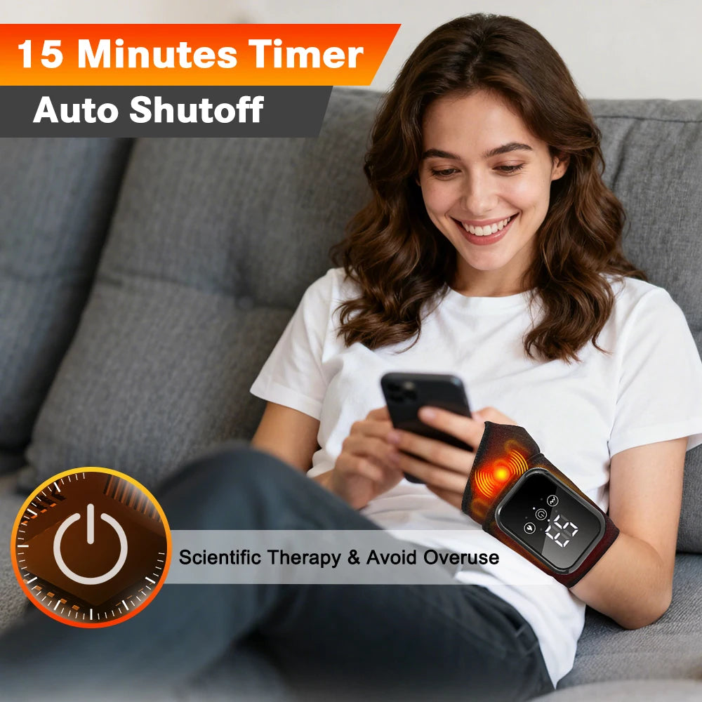 AGDOAD Electric Heating Wrist Massager With Brace For Relief