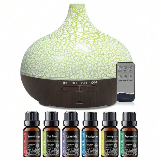 Ultrasonic Essential Oil Diffuser Crack Design Aromatherapy LED Lights