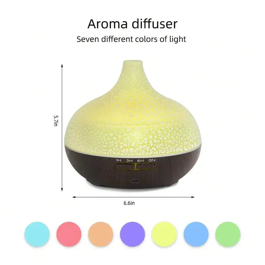 Ultrasonic Essential Oil Diffuser Crack Design Aromatherapy LED Lights