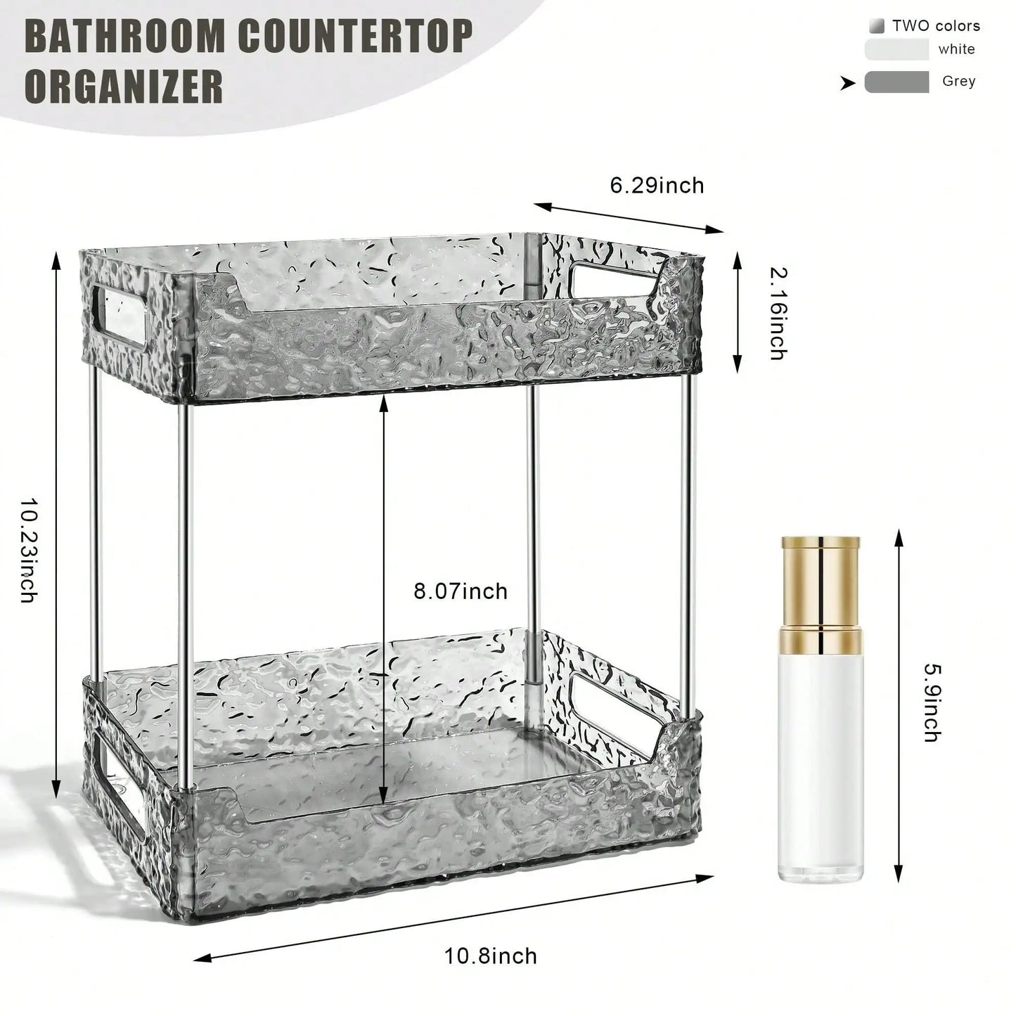 3 Tier Bathroom Counter Organizer, Vanity Makeup Skincare Storage Shelf, Perfume Cosmetic Display Stand for Dresser Countertop