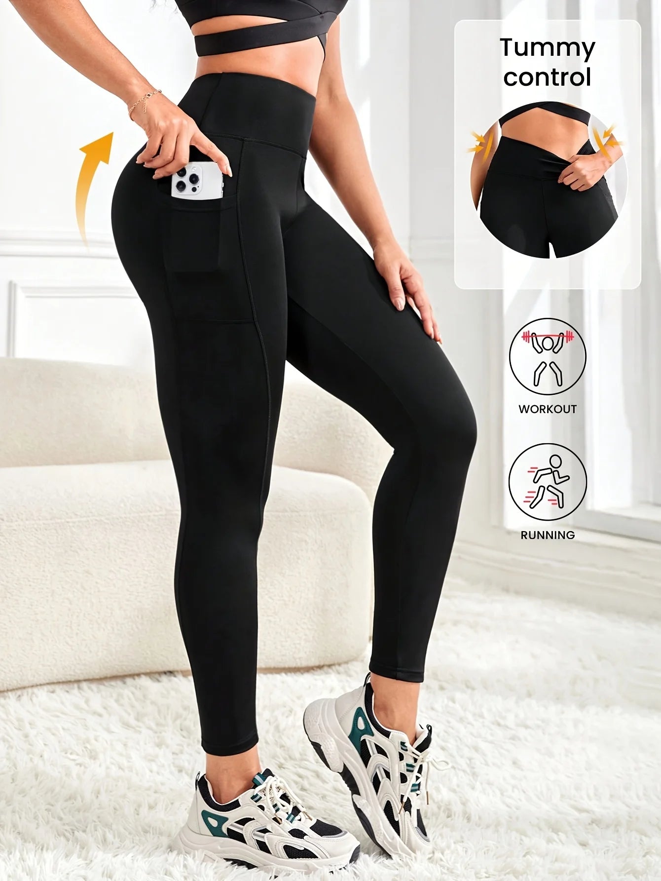 Womens High Waist Yoga Leggings With Elastic Comfort For Active Wear