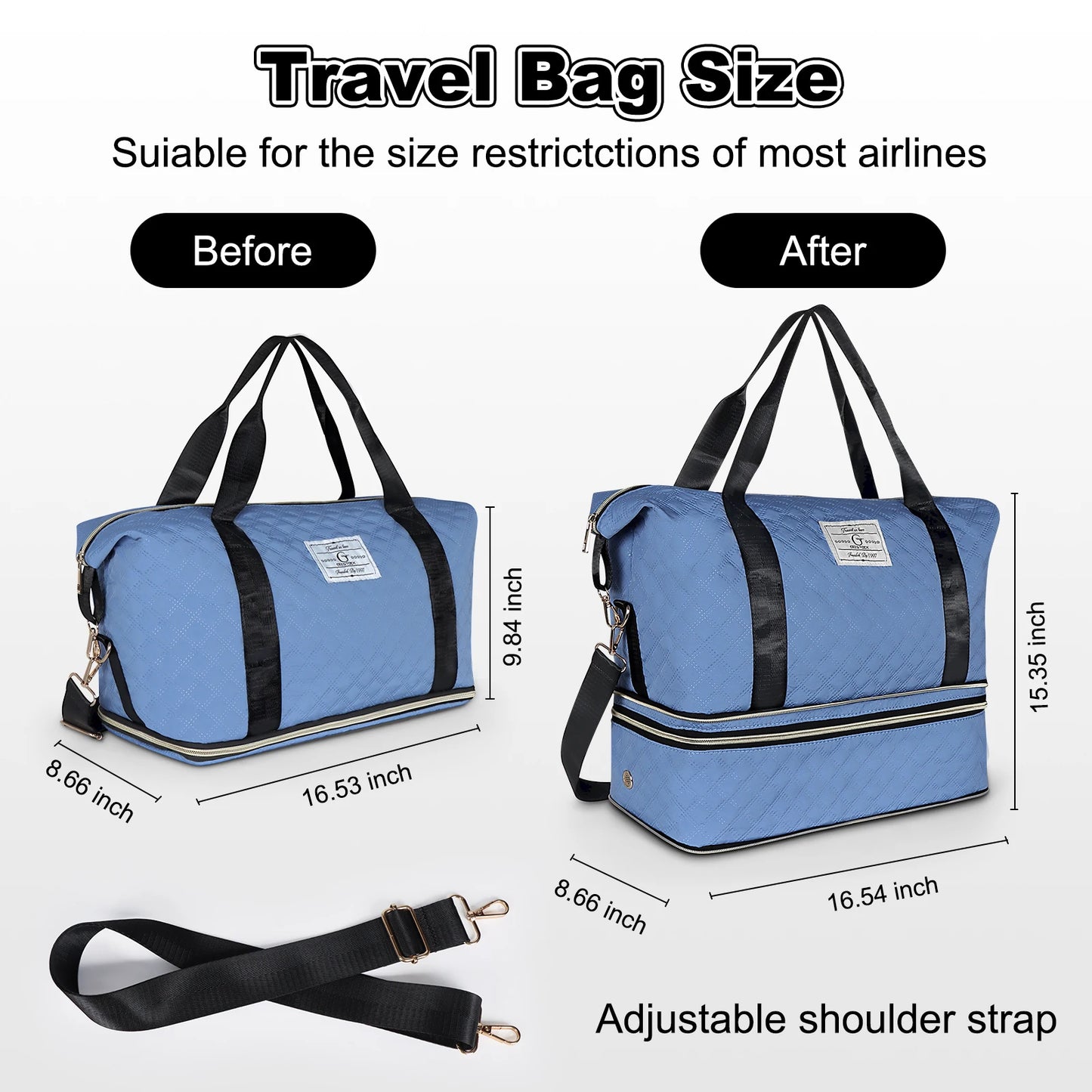 Geestock Expandable Travel Duffle Bag Large Capacity Luggage