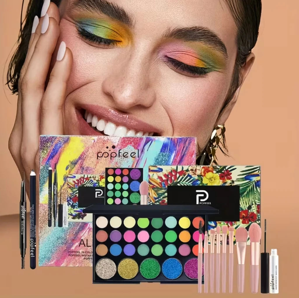 All In One Full Face Makeup Kit With Brush Mascara