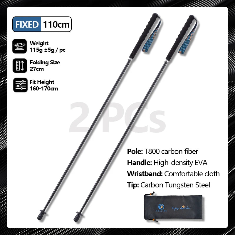 Okhealing Lightweight Telescopic Carbon Fiber Trekking And Hiking Poles