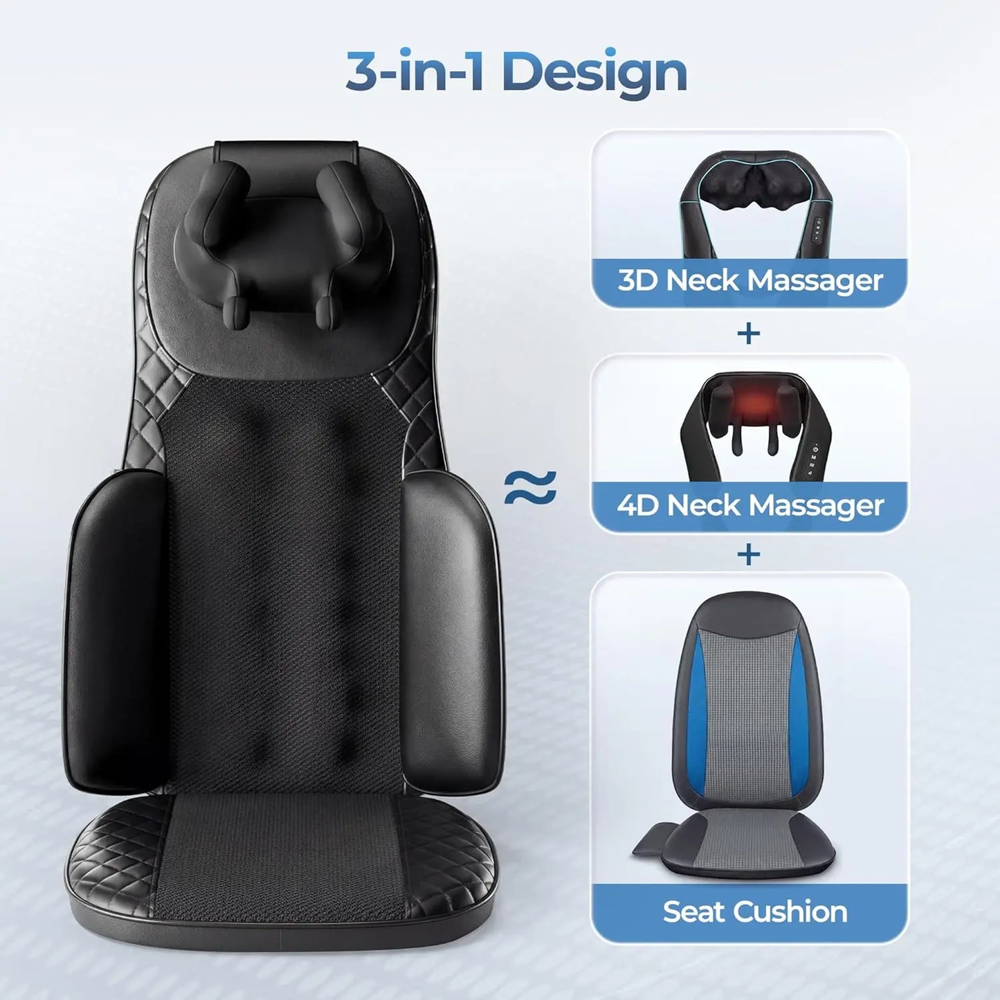 HIMOUTA 3 In 1 Shiatsu Back Massage Cushion With Heat