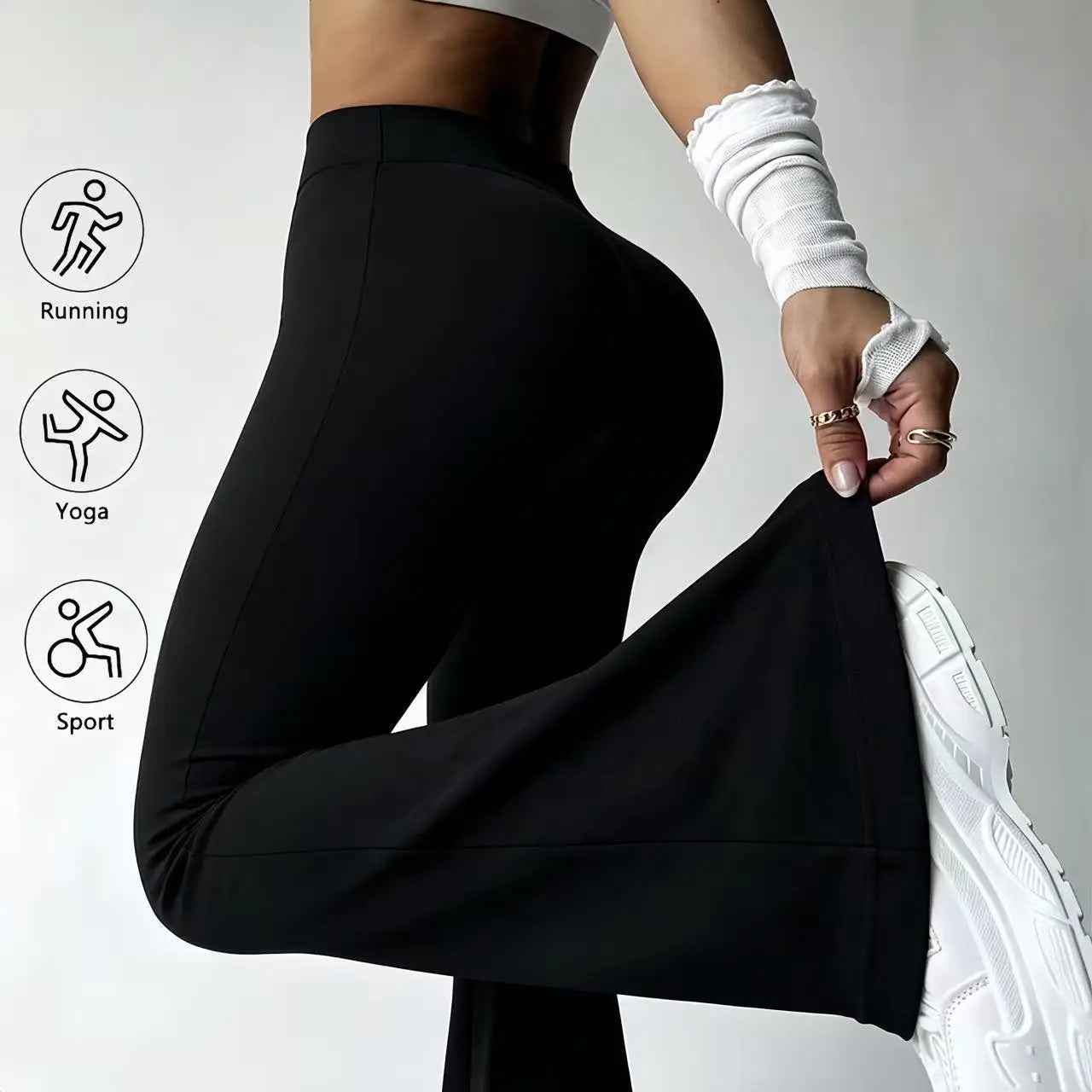 Women's High Waist Bell Bottom Pants For Yoga And Running