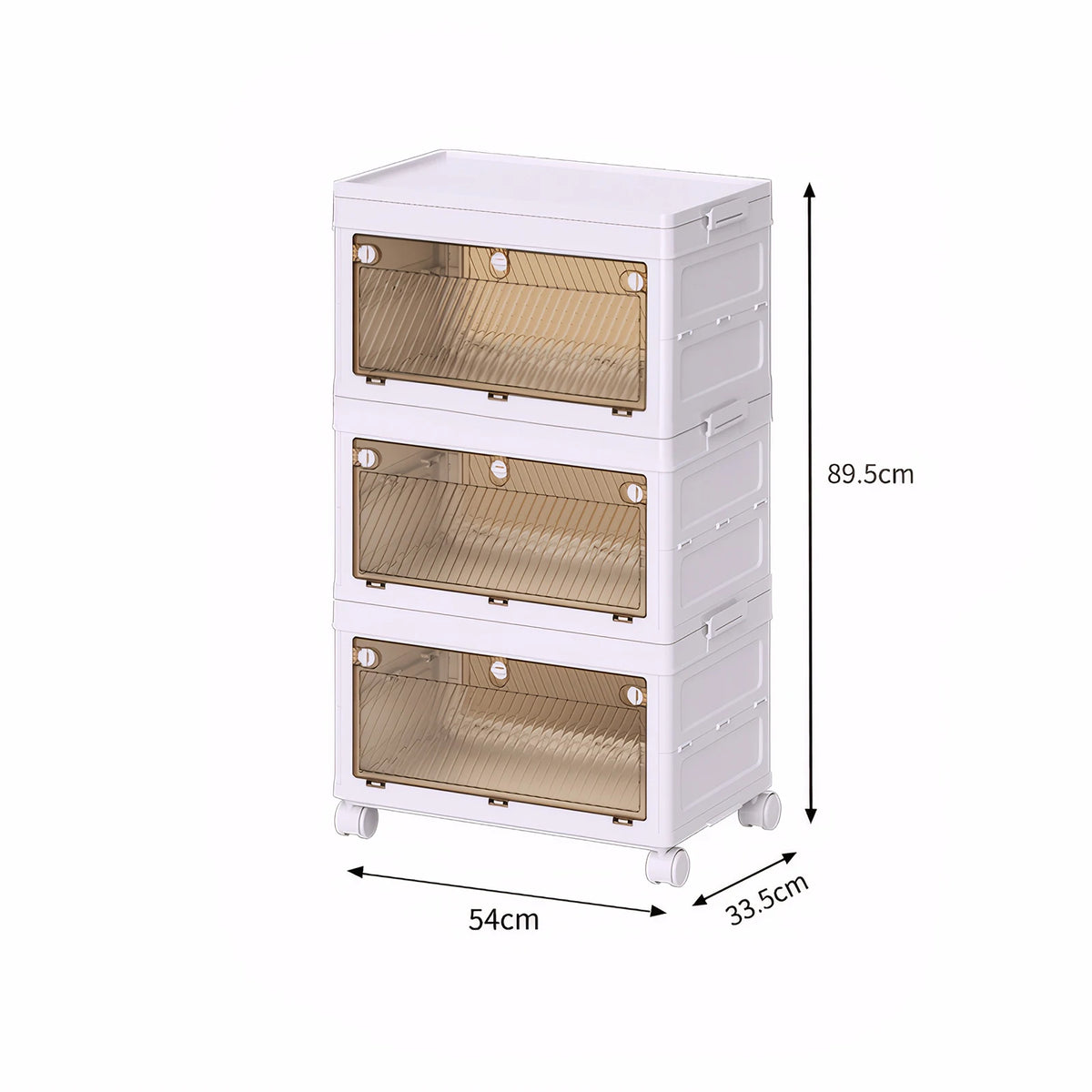 1/2/3/4/5 Layer Folding Storage Cabinet Storages Cabinet Waterproof Dustproof With Swivel Wheel Kitchen Bedroom Living Room