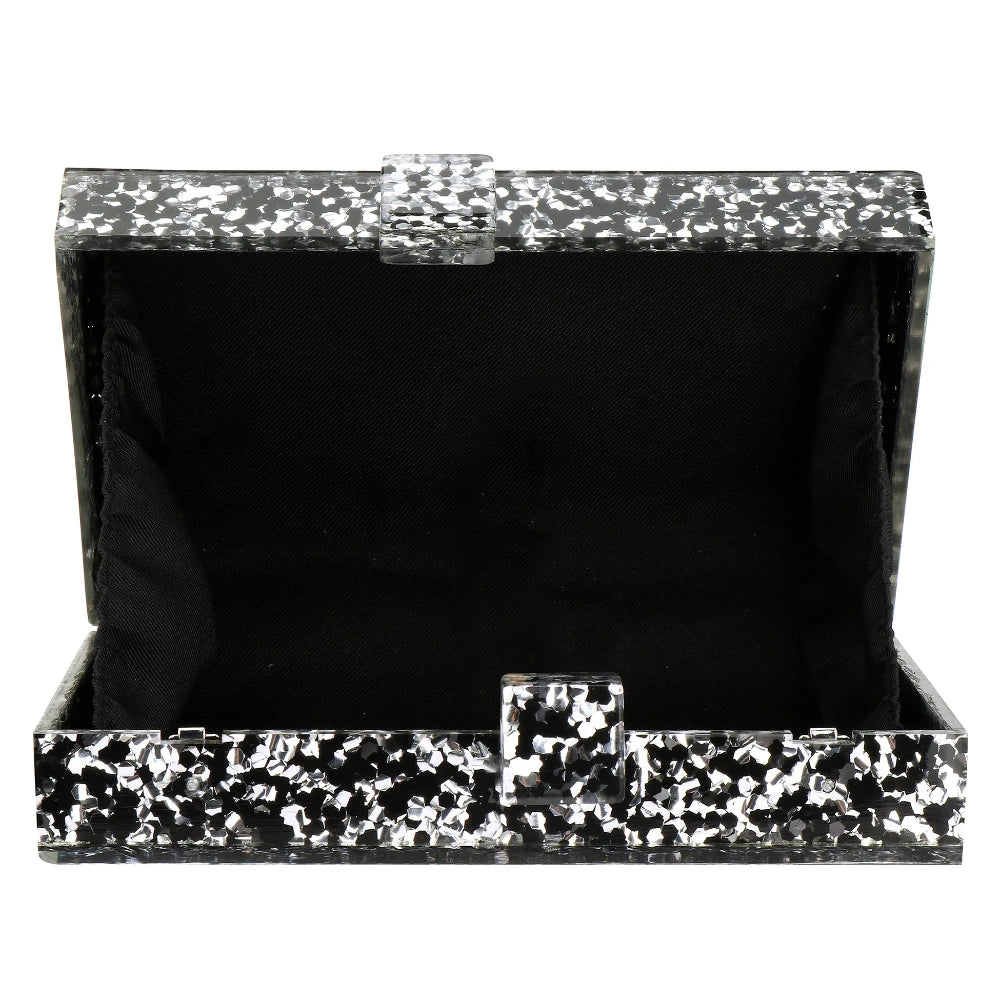 Women Handbags Evening Banquet Party Clutch Bag Rectangle Multicolor Geometric Trend Designed Acrylic Bags Chain Crossbody Bag