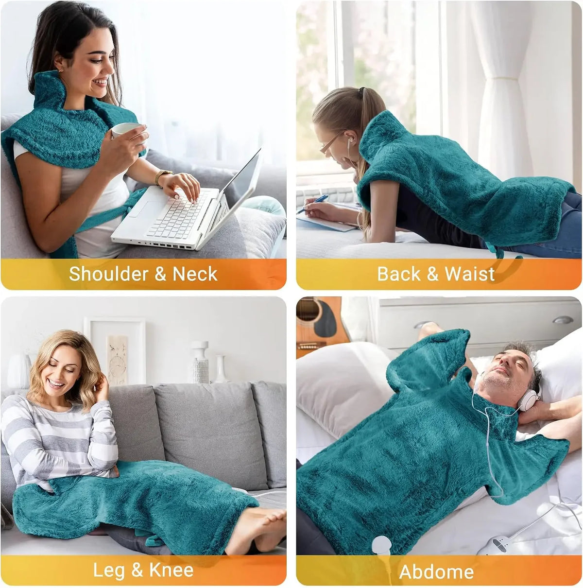 Electric Heating Pad With Massage For Neck Shoulders And Back