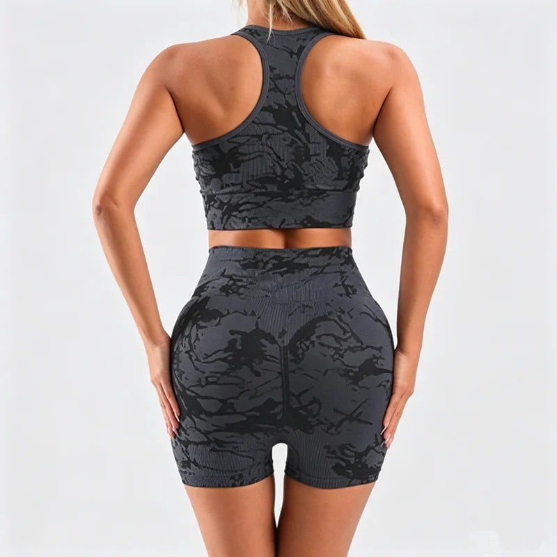 Two Piece Seamless Yoga Set For Women With Sports Bra
