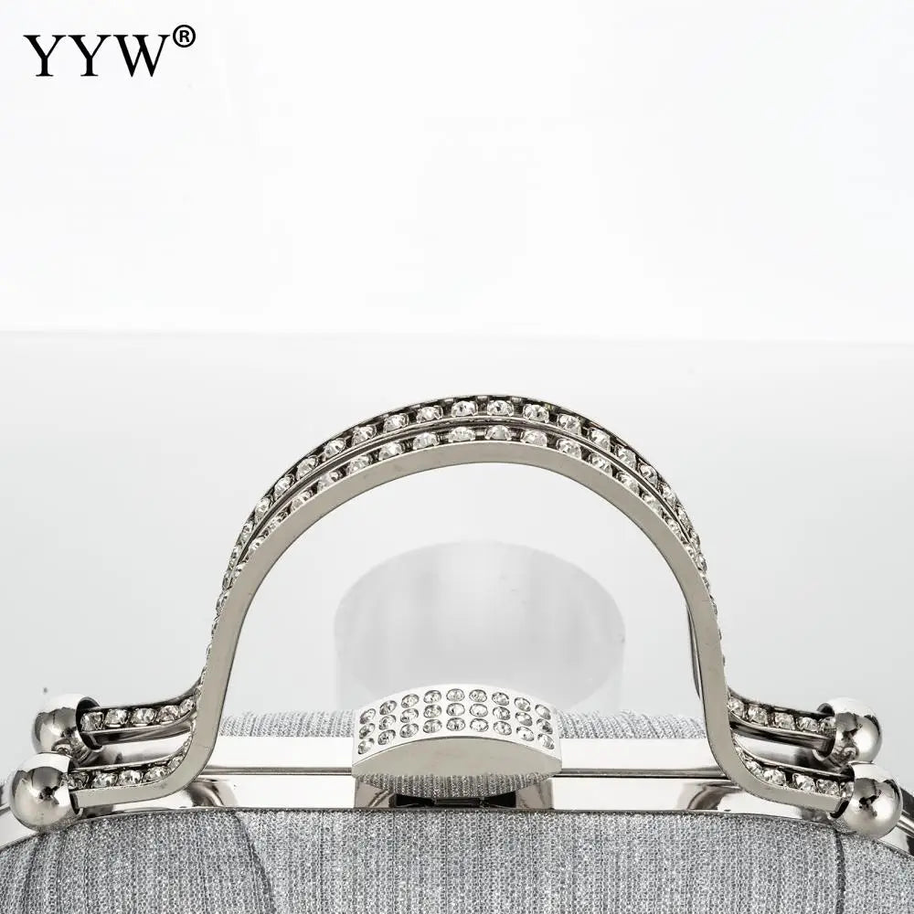 Diamond Top Handle Women Evening Handbag Clutch With Rhinestones