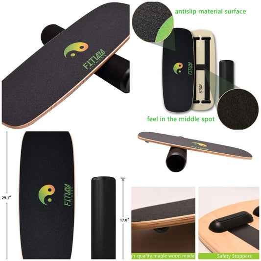 Balance Board Trainer Wooden Training Equipment for FitnWorkout, Hockey‎, Skateboarding, Surfing and Snowboarding