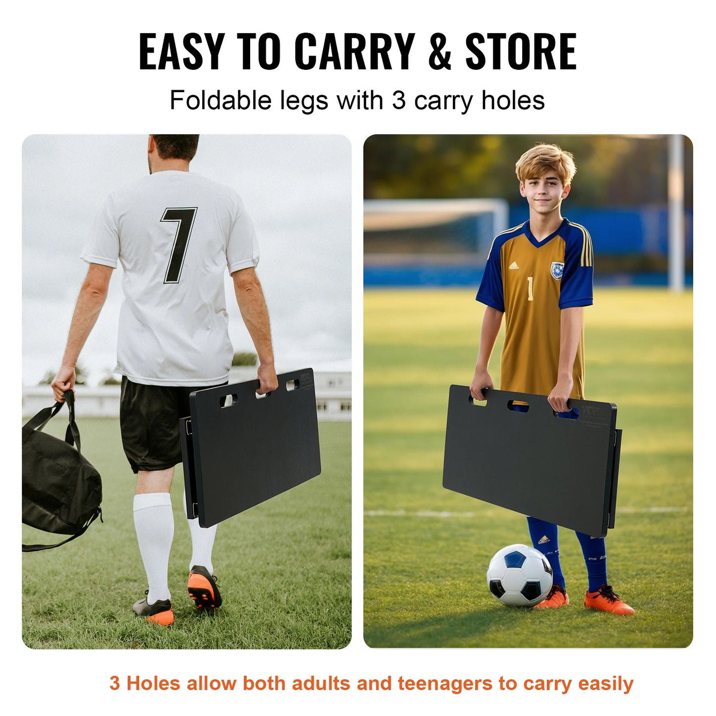 Soccer Rebounder Board Portable Wall With 2 Angles Foldable HDPE