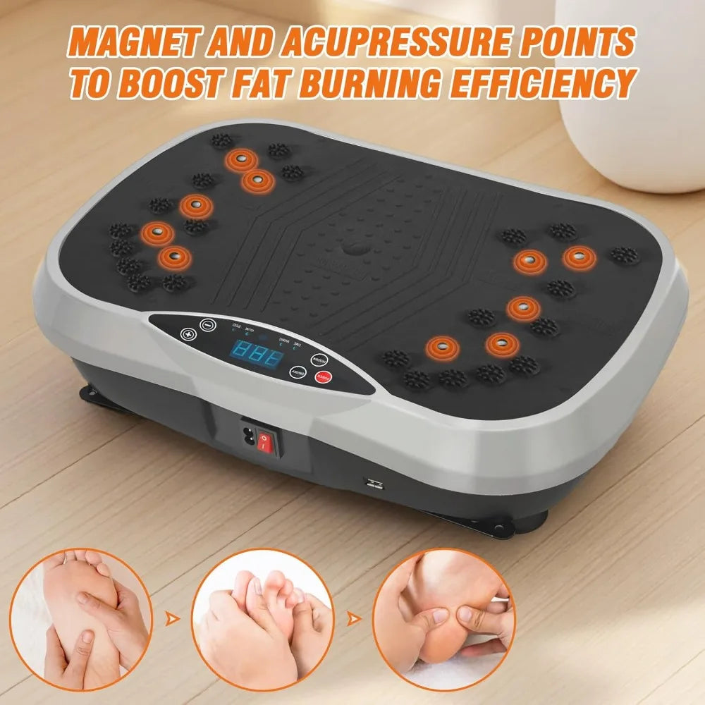 ALSO GO Vibration Plate Exercise Machine, 6 Workout Modes & 120-Level Vibration Platform for Weight Loss/Lymphatic Drainage