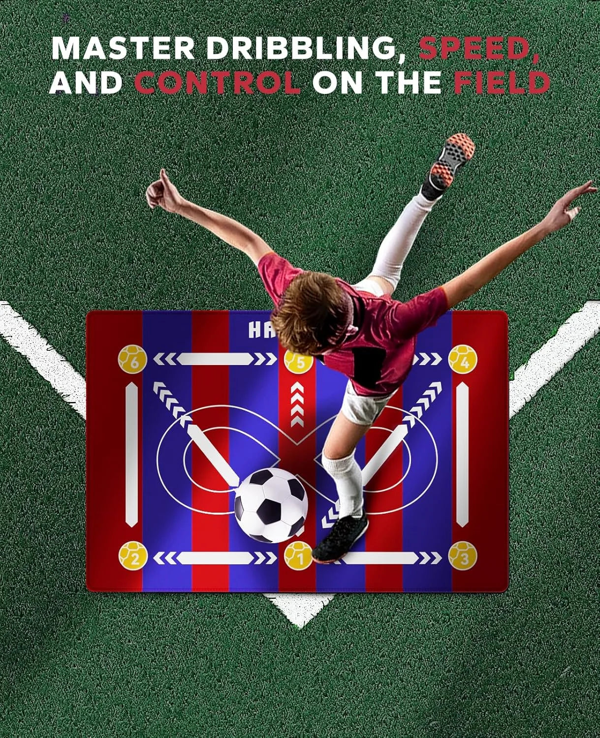 HAPBEAR Soccer Training Mat 0.2-Inch Thick Anti Slip Home Gym