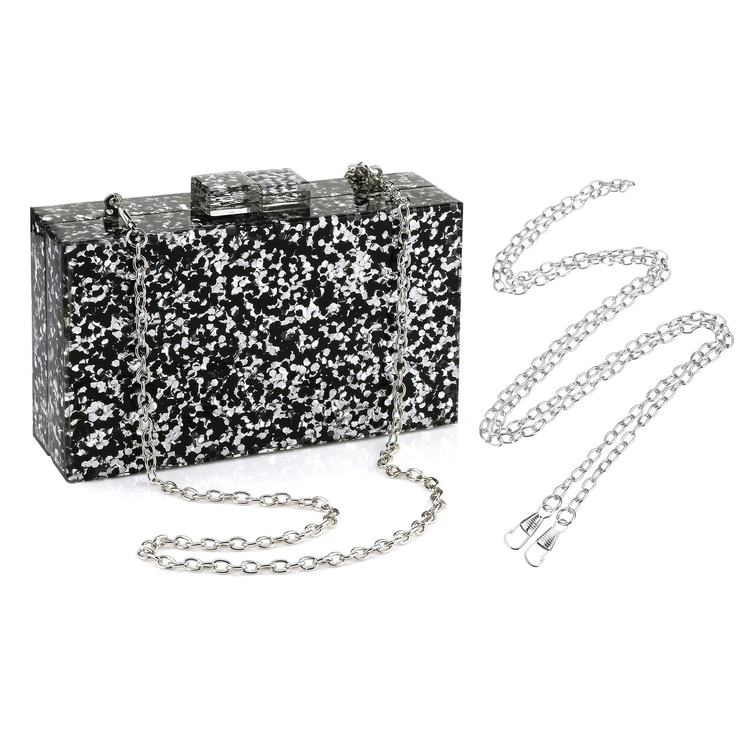 Women Handbags Evening Banquet Party Clutch Bag Rectangle Multicolor Geometric Trend Designed Acrylic Bags Chain Crossbody Bag