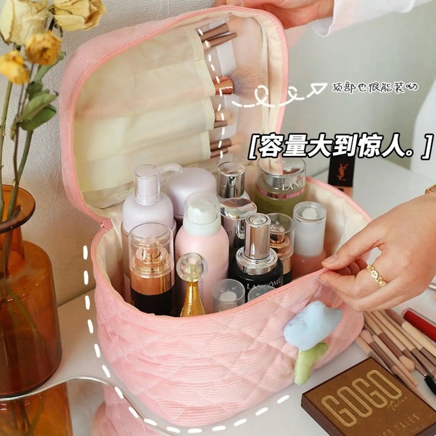 Corduroy Makeup Bag Niche Handheld Toiletry Organizer