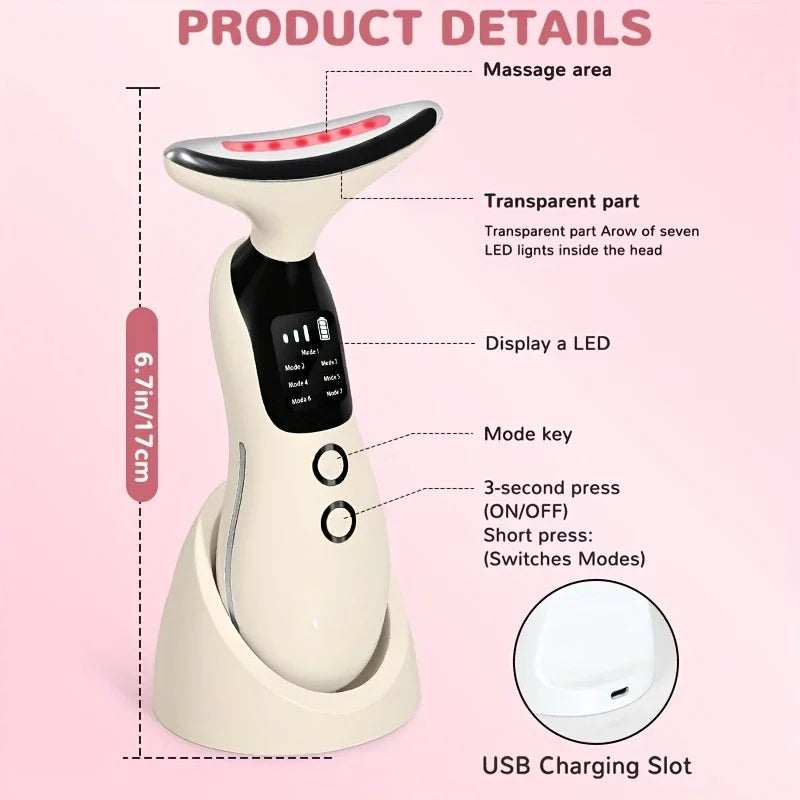 CMH Neck Beauty Device 7 Modes LED Therapy Microcurrent