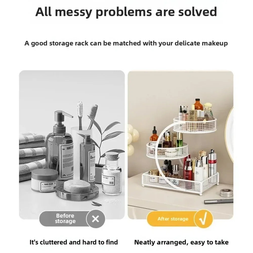 Multi Layer Desktop Makeup Storage Organizer For Skincare And Cosmetics