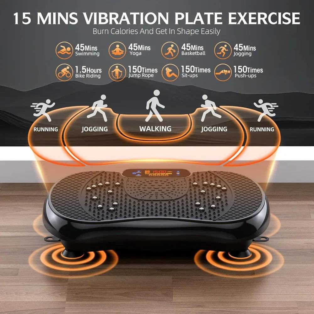 Vibration Plate Exercise Machine Lymphatic Drainage for Weight Loss Fitness Body Shaping Machine with LCD Display 20 Adjustable