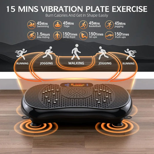Vibration Plate Exercise Machine Lymphatic Drainage for Weight Loss Fitness Body Shaping Machine with LCD Display 20 Adjustable