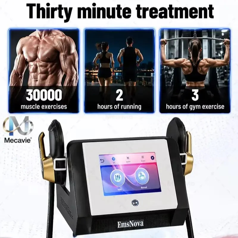 NEWEST Ems RF Machine Fat Remova Muscle Stimulators Slimming 6500W 200Hz Home Exercise Dual Handles 15T Power Muscle