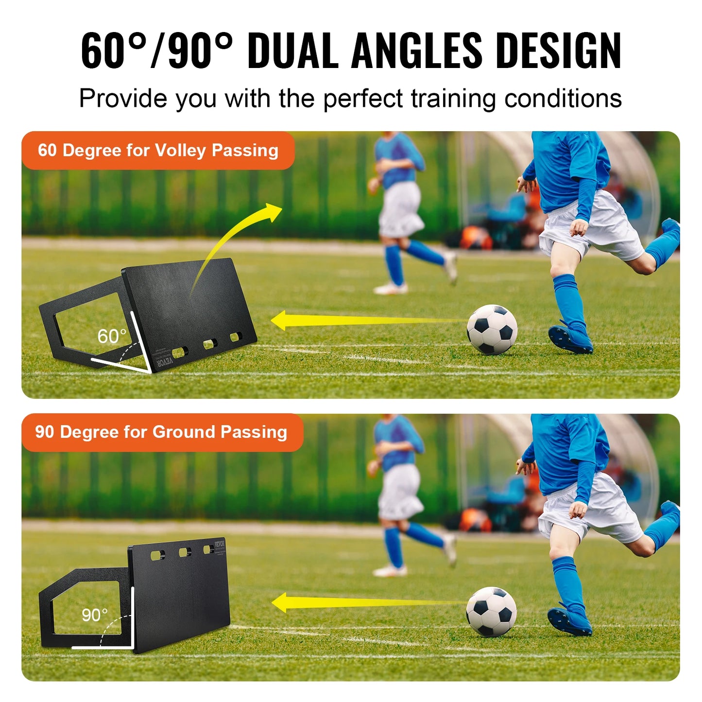 Soccer Rebounder Board Portable Wall With 2 Angles Foldable HDPE