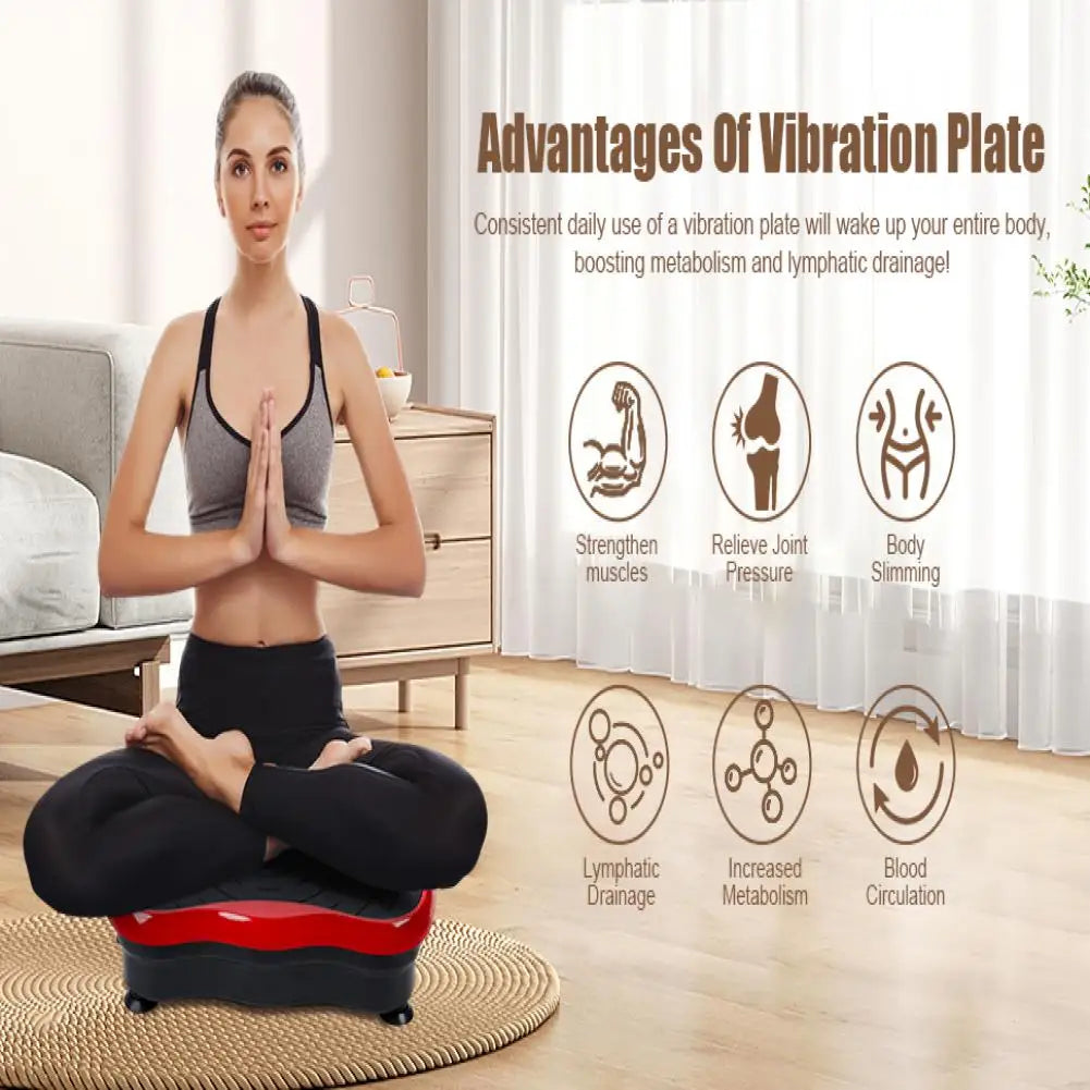 Vibration Plate Exercise Machine Whole Body with Resistant Band Weight Loss Shaping Toning Home Gym Equipment