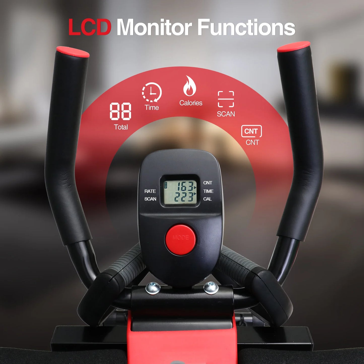 Foldable Abdominal Exercise Machine With Resistance Bands And LCD Display
