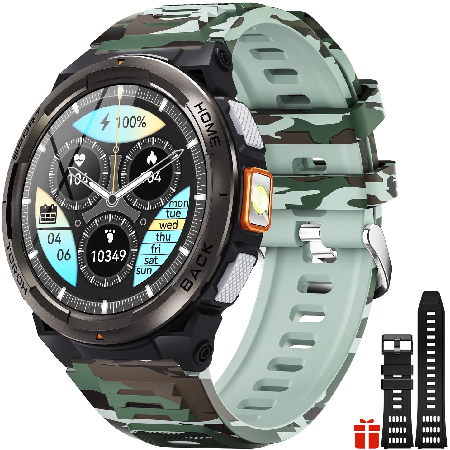 EIGIIS KE5 Smart Watch 3ATM Waterproof Compass Altitude Barometer Flashlight