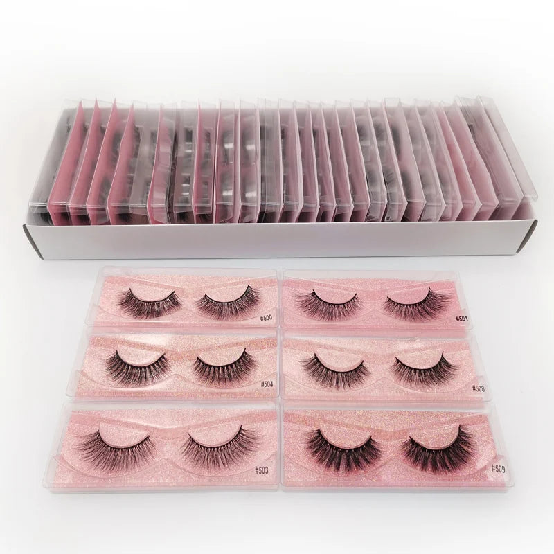 Wholesale 3D Mink Lashes Eyelashes 10/50/100 PCS Natural Soft Eyelash Extension Maquiagem False Cilios Makeup Faux Cils In Bulk