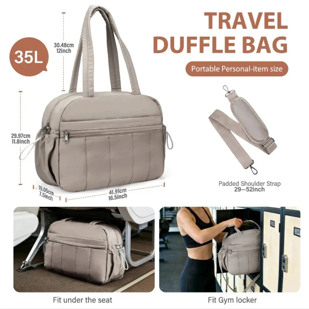Women Travel Duffel Bag Gym Bag for Women, Duffle Bag for Travel with Wet Pocket, Lightweight Carry on Weekender Duffel