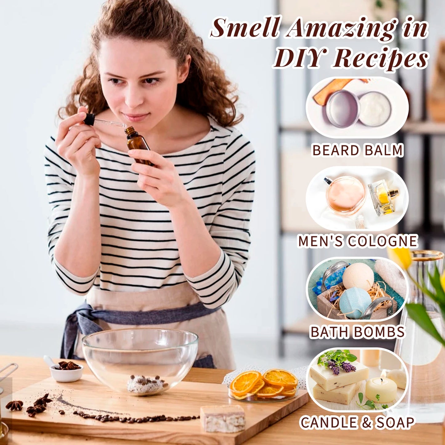 HIQILI Woody Fragrance Oils Set 6 10ml For Diffusers And DIY Crafts