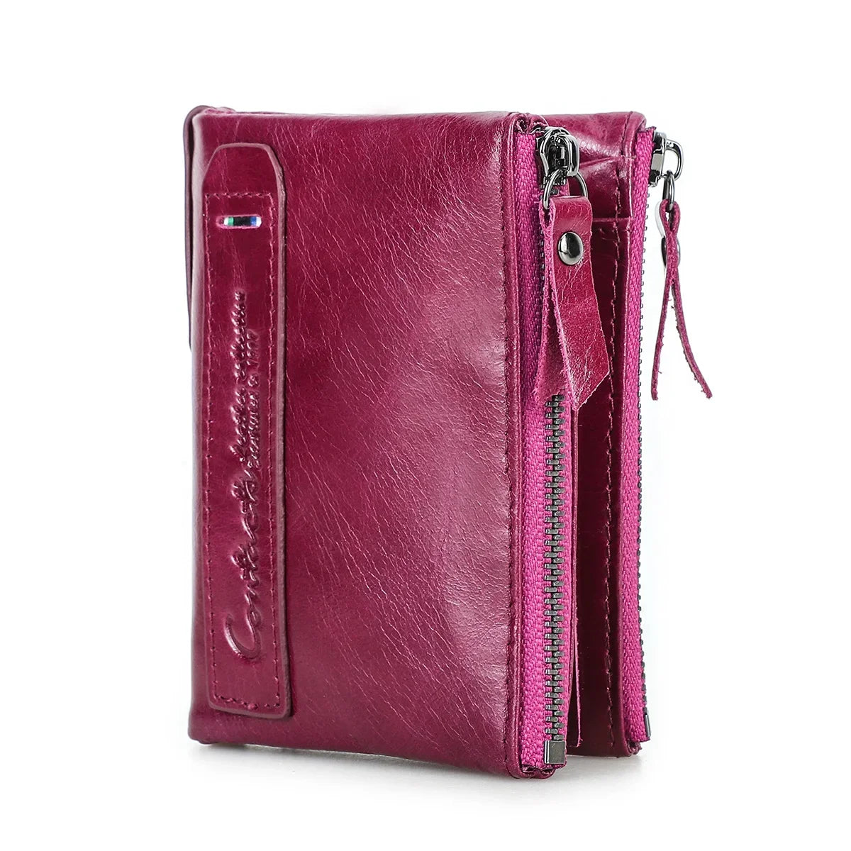 Genuine Leather Short Wallet Card Holder Money Clip Unisex