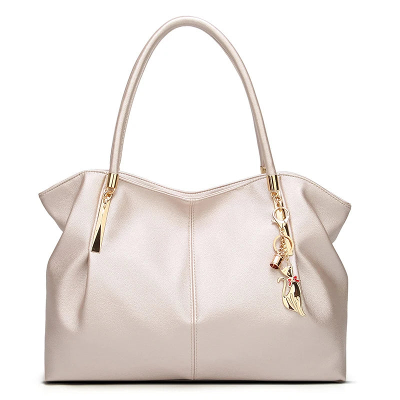 Soft Genuine Leather Tote Bag for Women with Top Handles