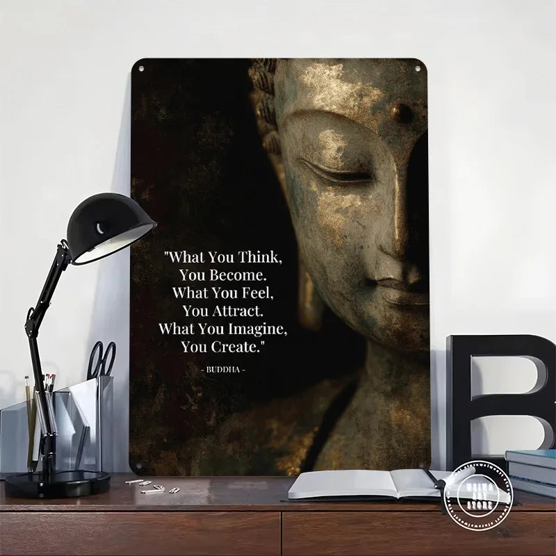Buddha Quote Metal Poster Tin Signs For Wall Art Decor