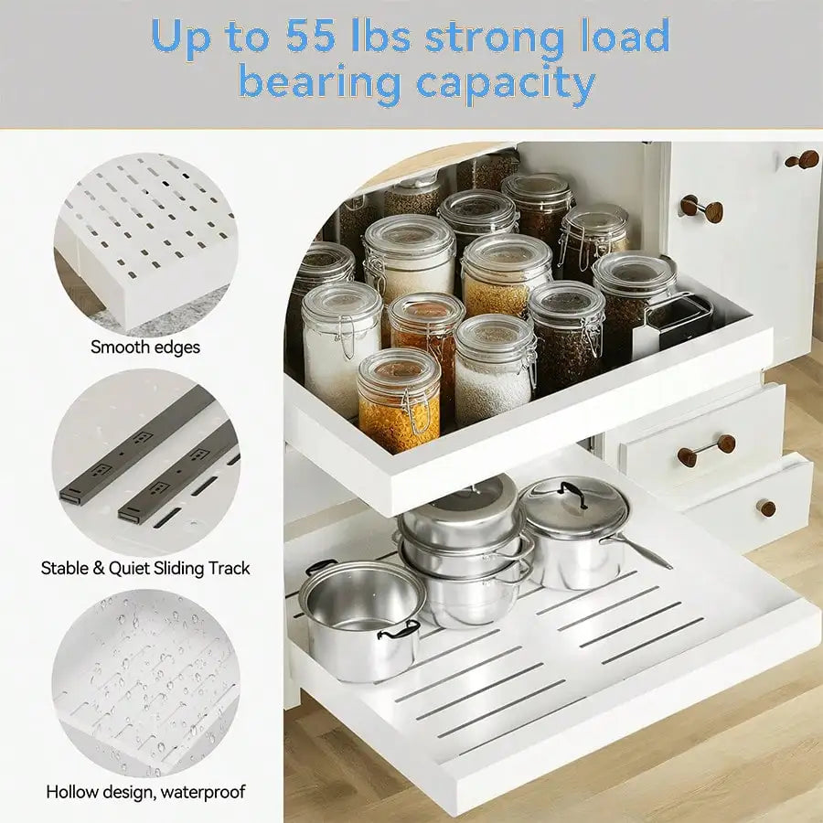 Pull Out Cabinet Organizer With Adjustable Under Sink Storage Rack