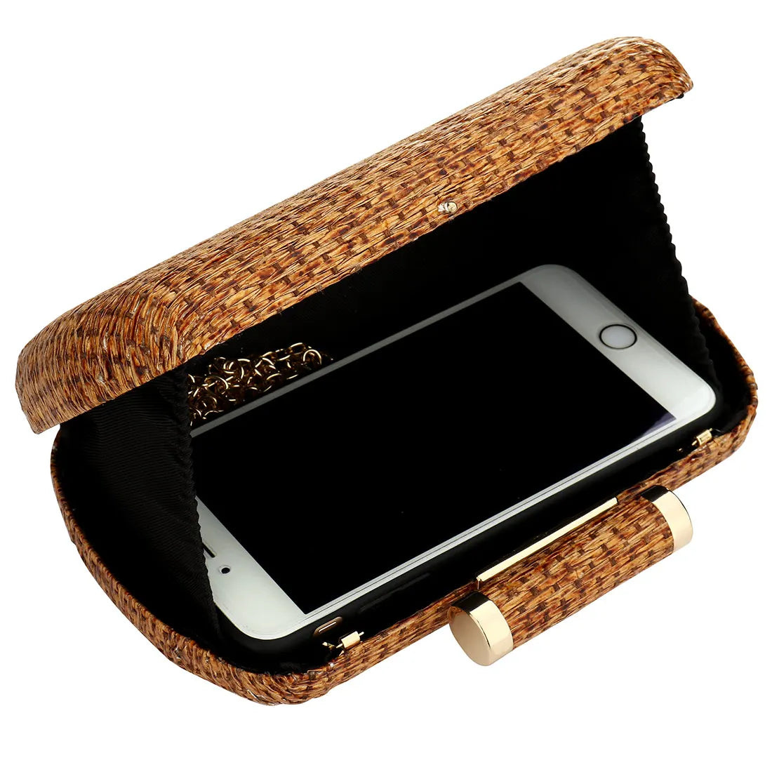 Straw Weave Shoulder Bag For Women Beach Party Purse Chain