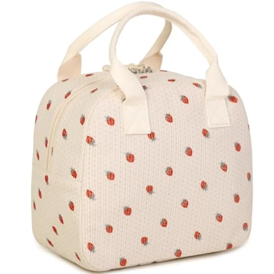 Corduroy Lunch Box For Women Reusable Thermal Cooler Bag For Work