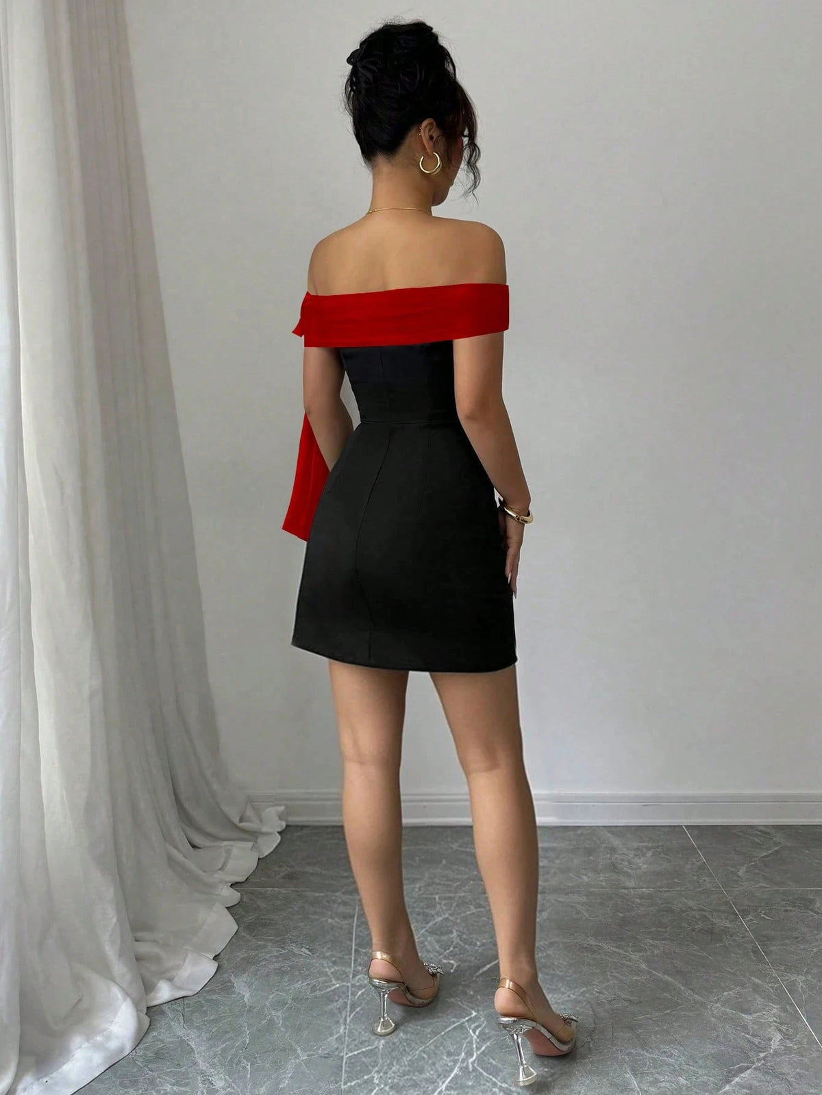 Women Elegant Off Shoulder Bodycon Evening Party Dress