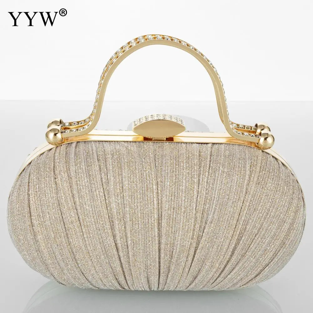 Diamond Top Handle Women Evening Handbag Clutch With Rhinestones