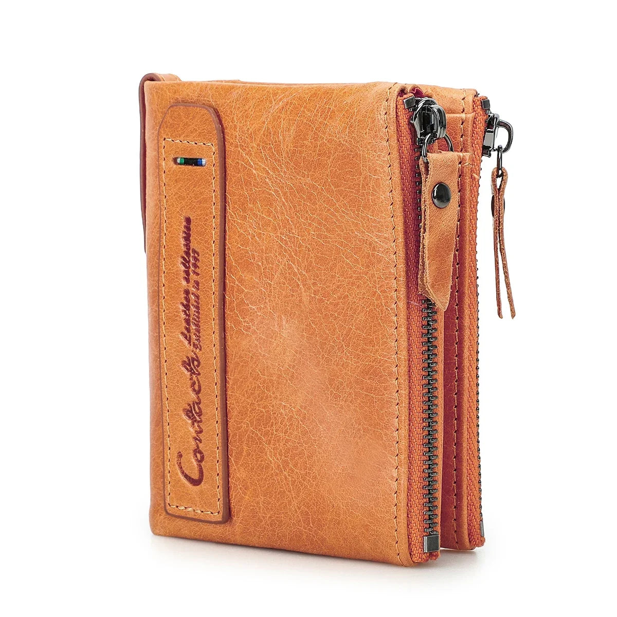 Genuine Leather Short Wallet Card Holder Money Clip Unisex