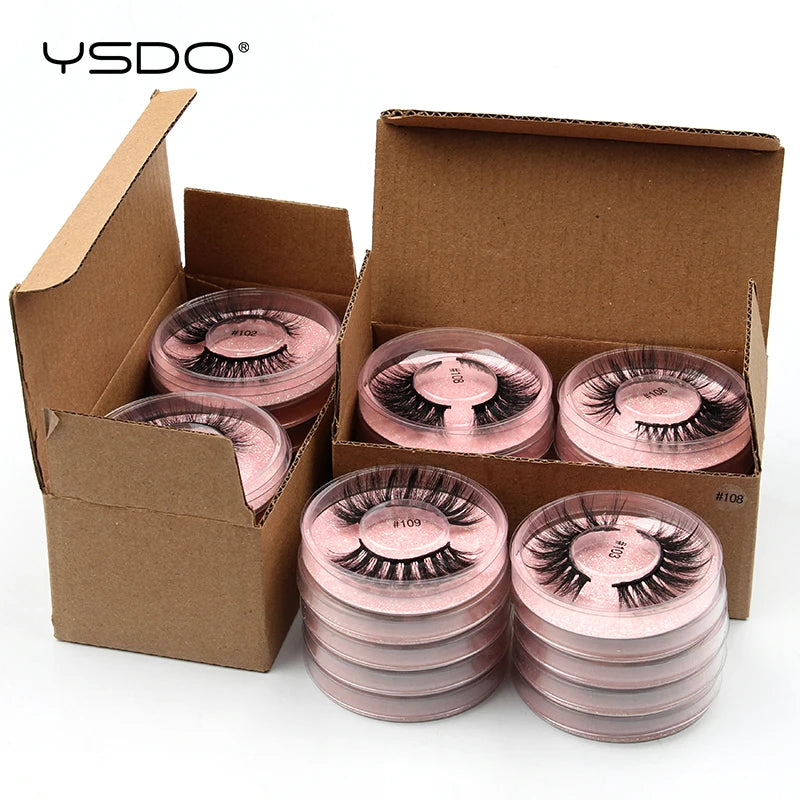 Wholesale 3D Mink Lashes Eyelashes 10/50/100 PCS Natural Soft Eyelash Extension Maquiagem False Cilios Makeup Faux Cils In Bulk