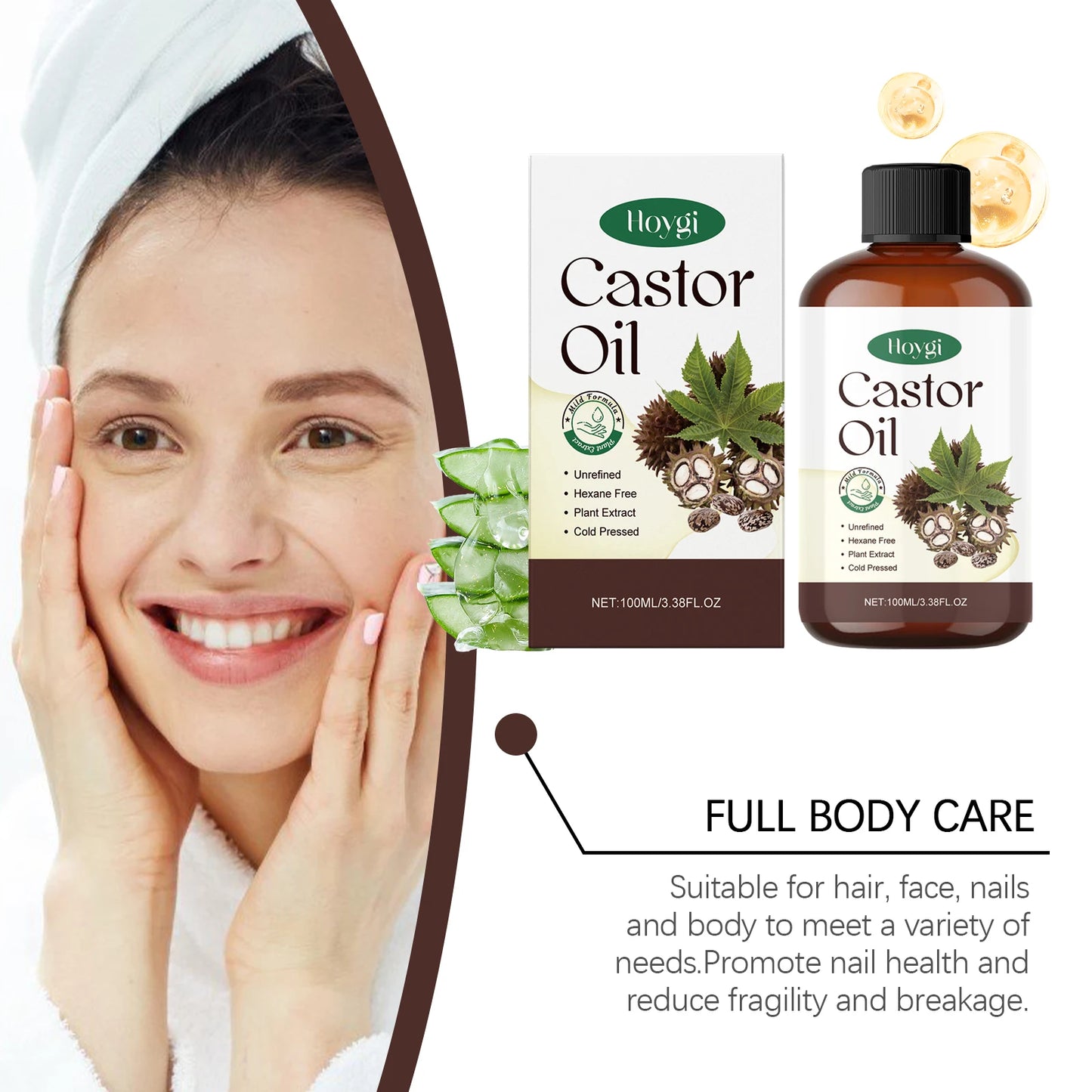 Hoygi Castor Oil Body Care Oil Skin And Hair Nourishment