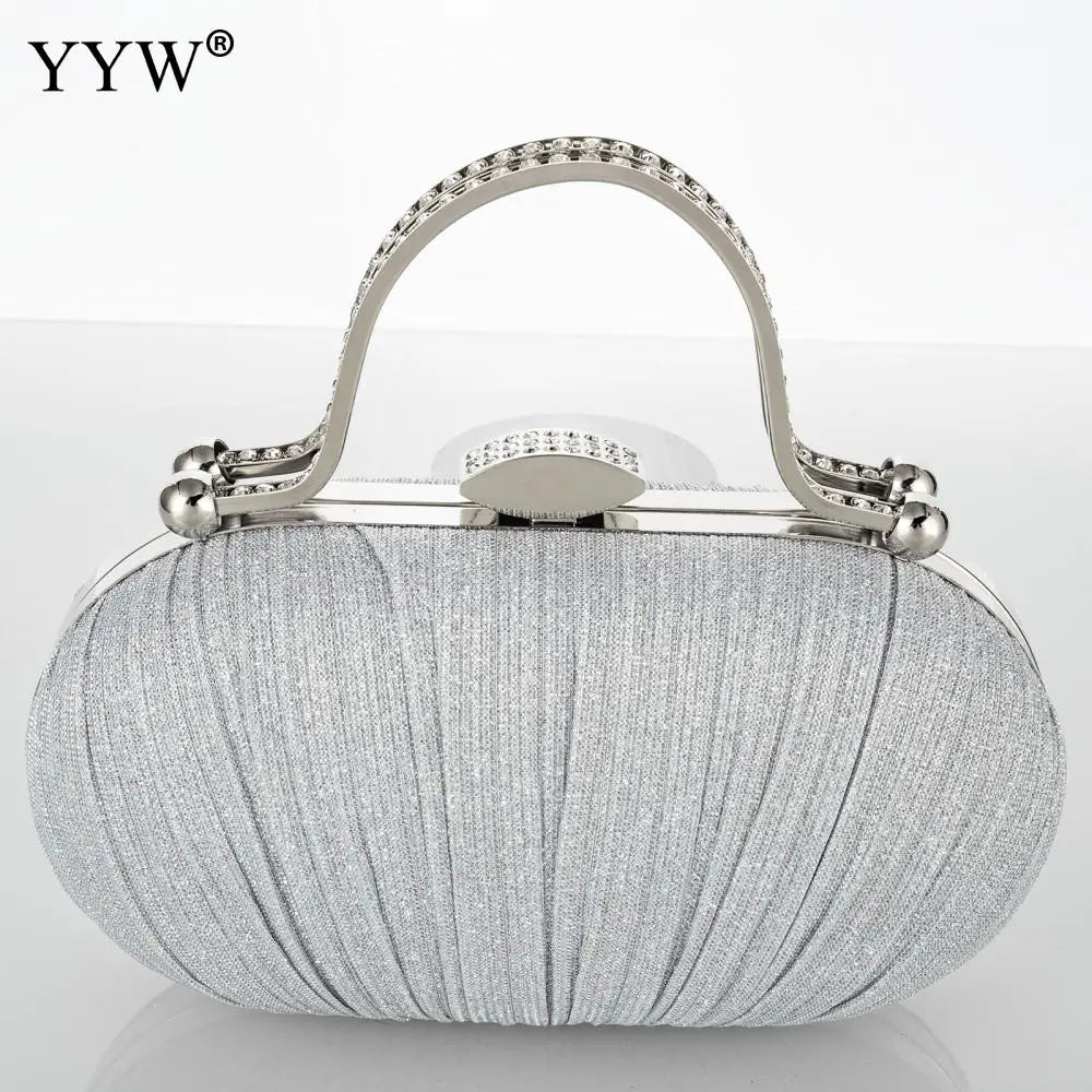 Diamond Top Handle Women Evening Handbag Clutch With Rhinestones