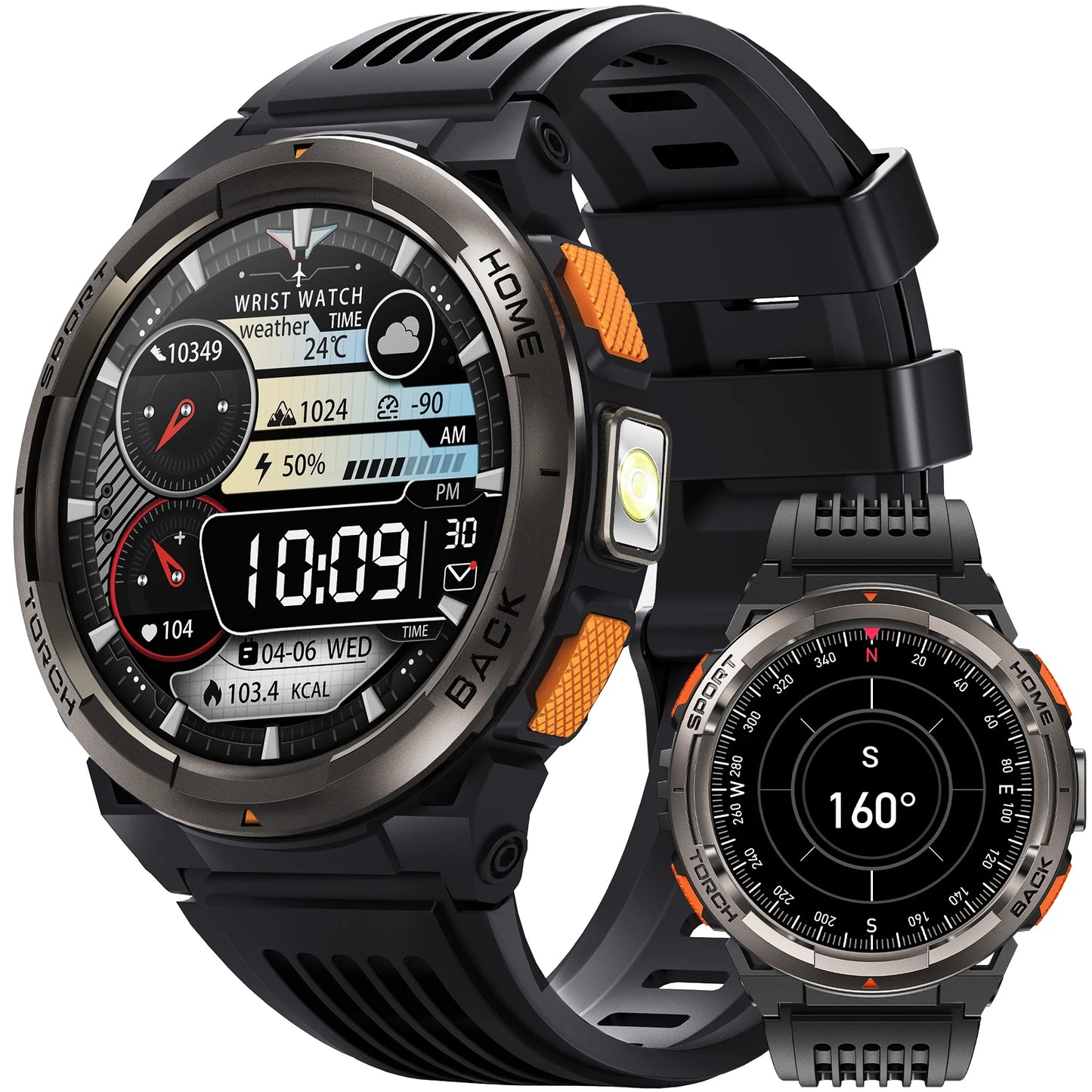 EIGIIS KE5 Smart Watch 3ATM Waterproof Compass Altitude Barometer Flashlight