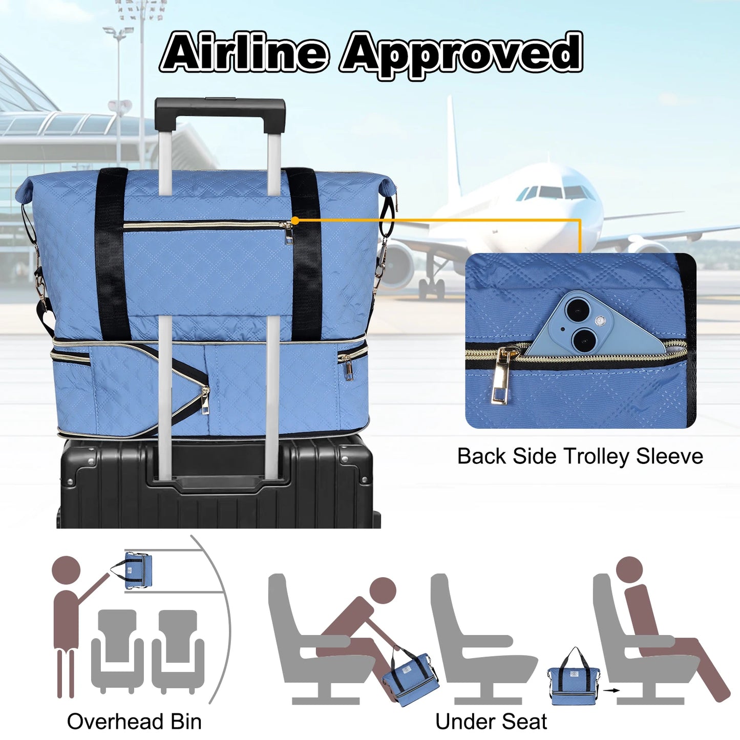 Geestock Expandable Travel Duffle Bag Large Capacity Luggage