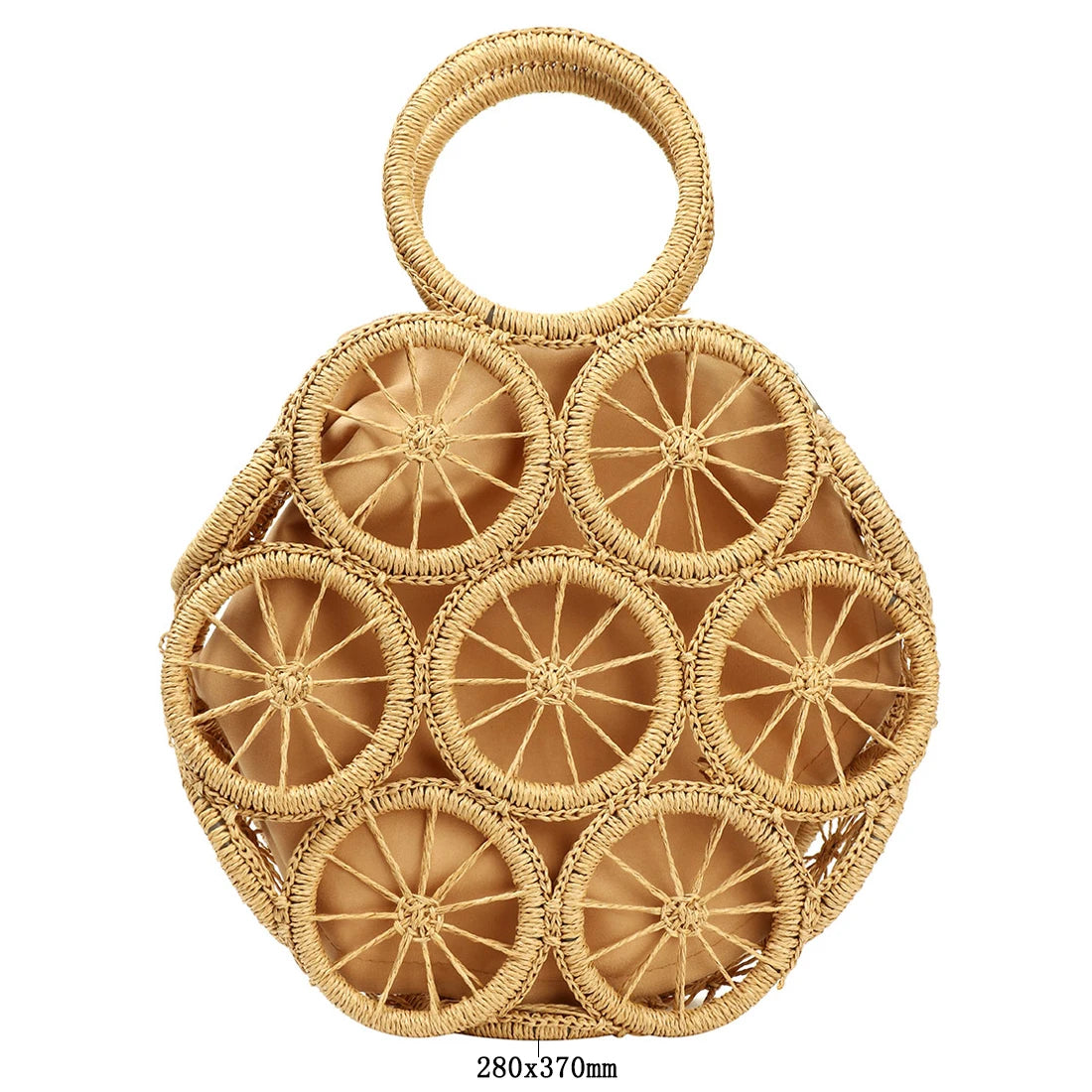 Women's Large Woven Rattan Straw Beach Tote Purse