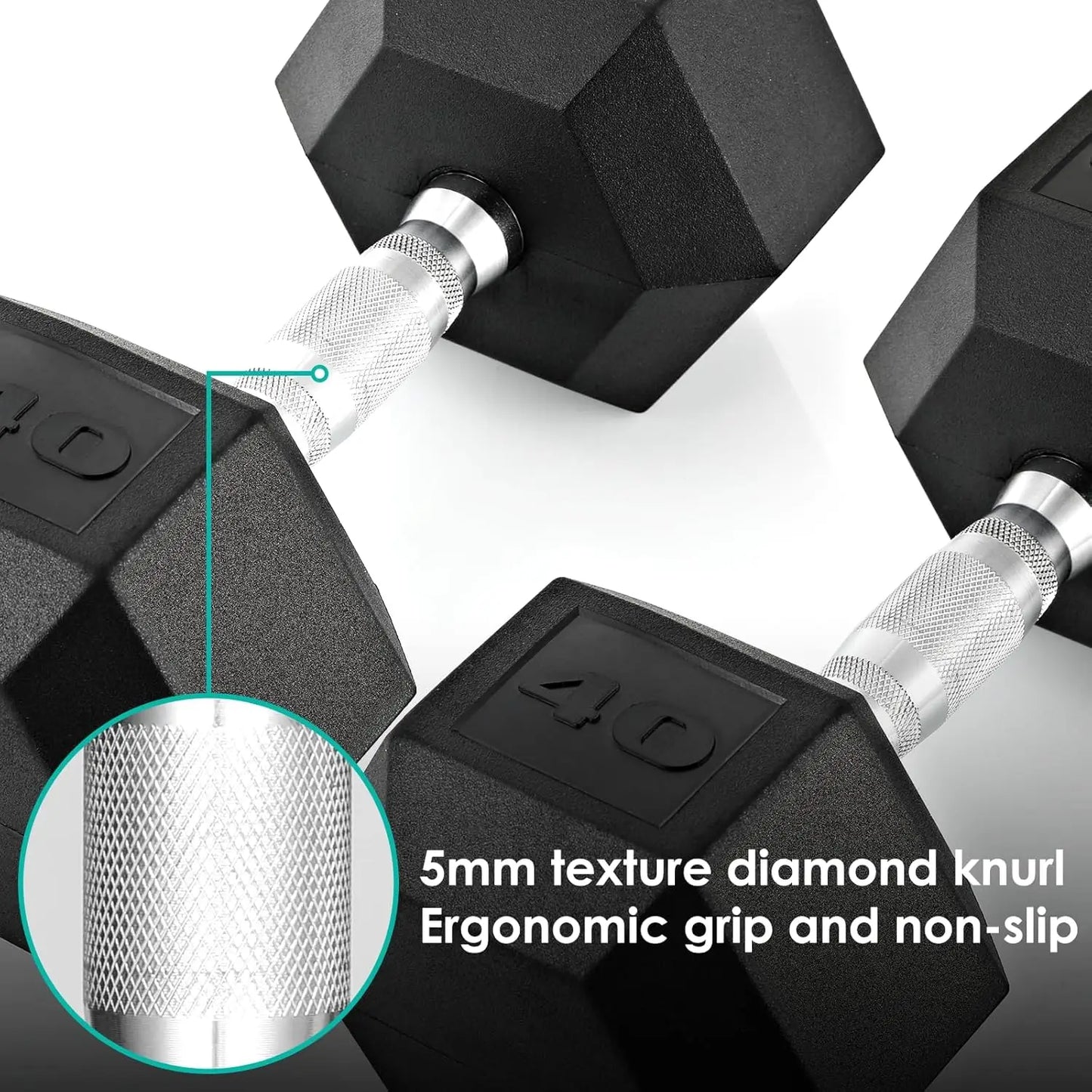 Rubber Hex Dumbbell Set For Arms And Chest Training